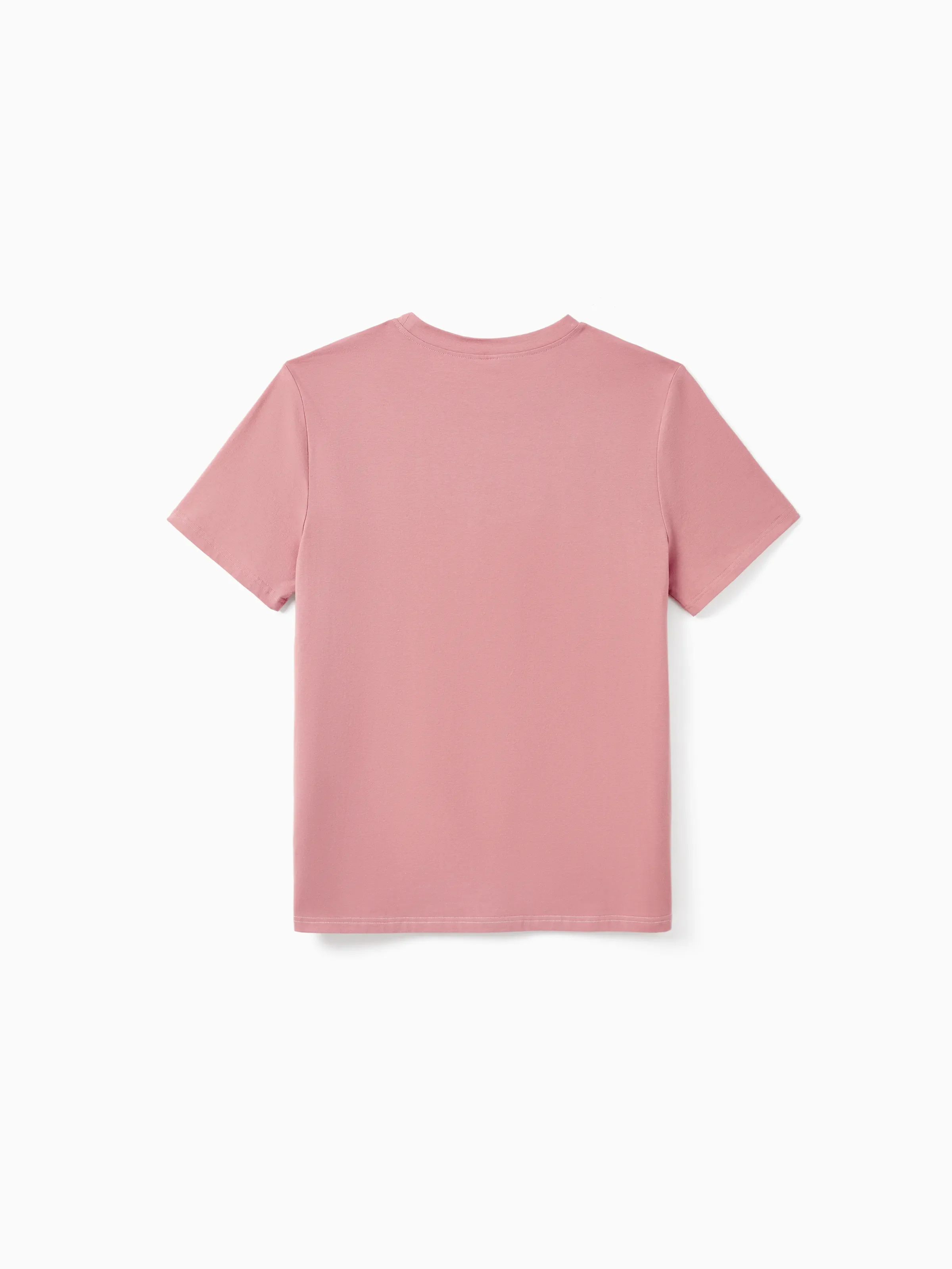 Family Matching Blue Cotton Colorblock Tee Shirt or Floral Print Smocking Puff-sleeve Dress Set  Pink - Image 22