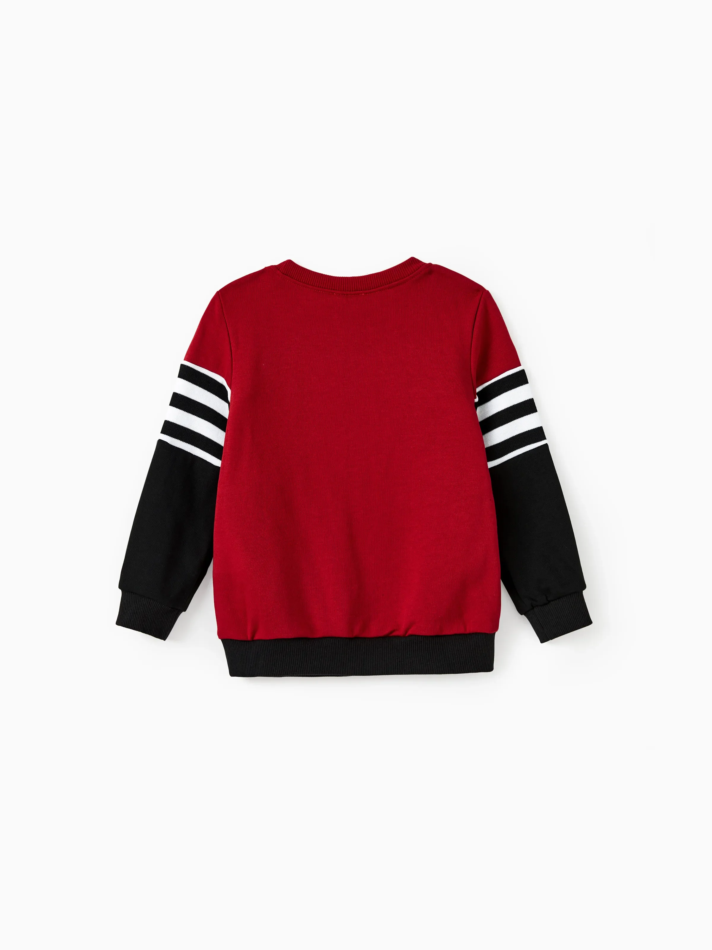 Family Matching Casual Color-block Stripes Print Long Sleeve Hooded Tops Color block - Image 8